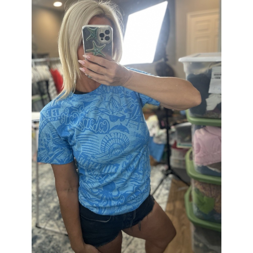 New MIRAMAR BEACH FLORIDA Blue Vacation Souvenir Gift T Shirt‎ Top Youth L Beach